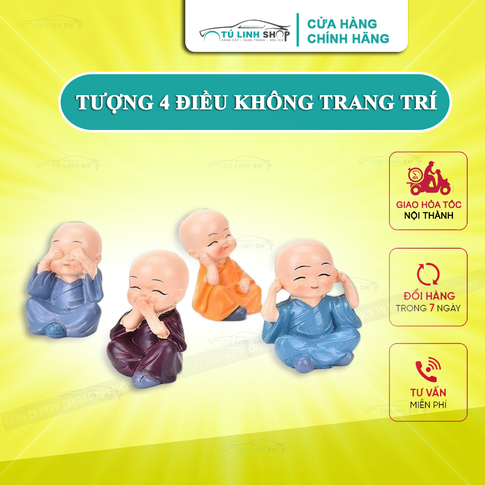 Bộ tượng chú tiểu 4 điều không