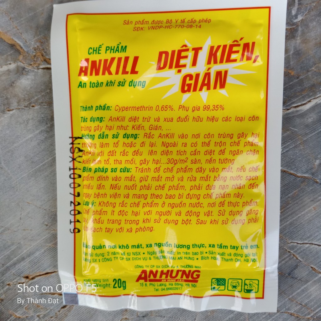 Thuốc diệt kiến ,gián gói dạng bột (20gr)