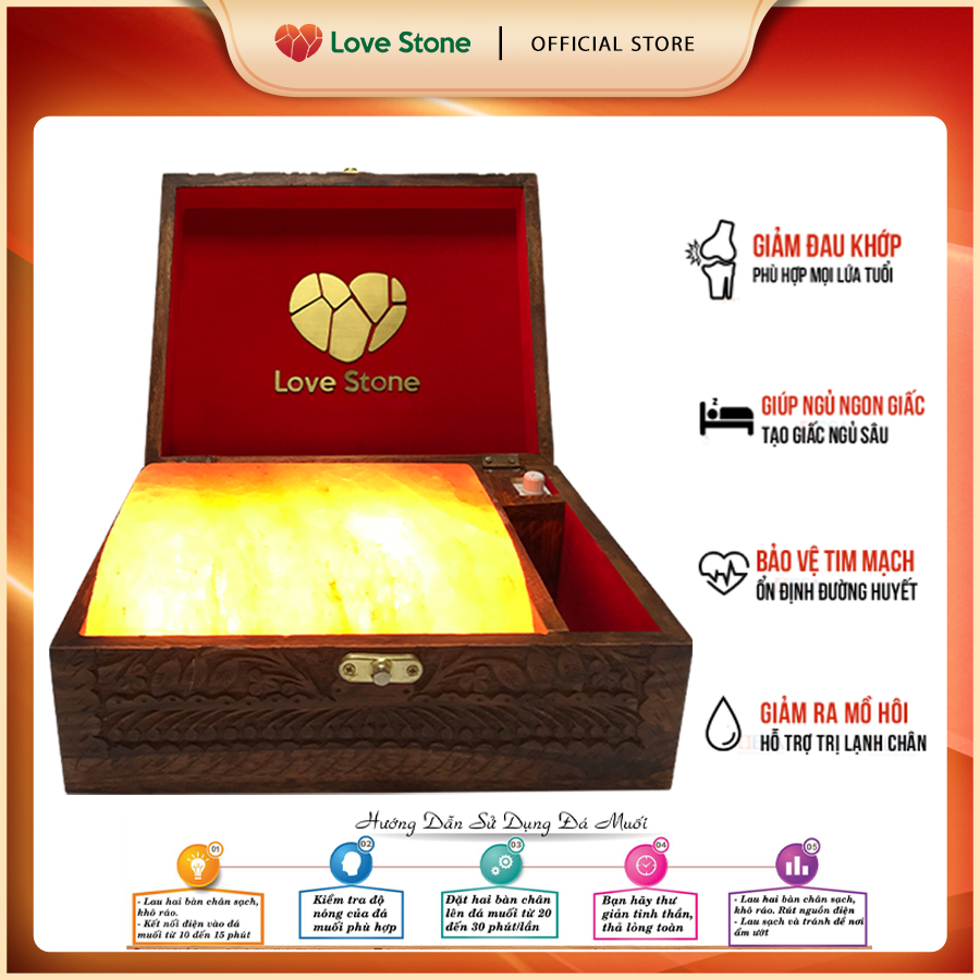 Hộp Đá Muối Massage Chân Himalaya Love Stone Classic