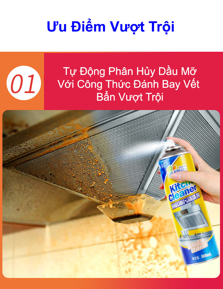 Chai Xịt Tẩy Rửa Đa Năng Kitchen Cleaner 500ml