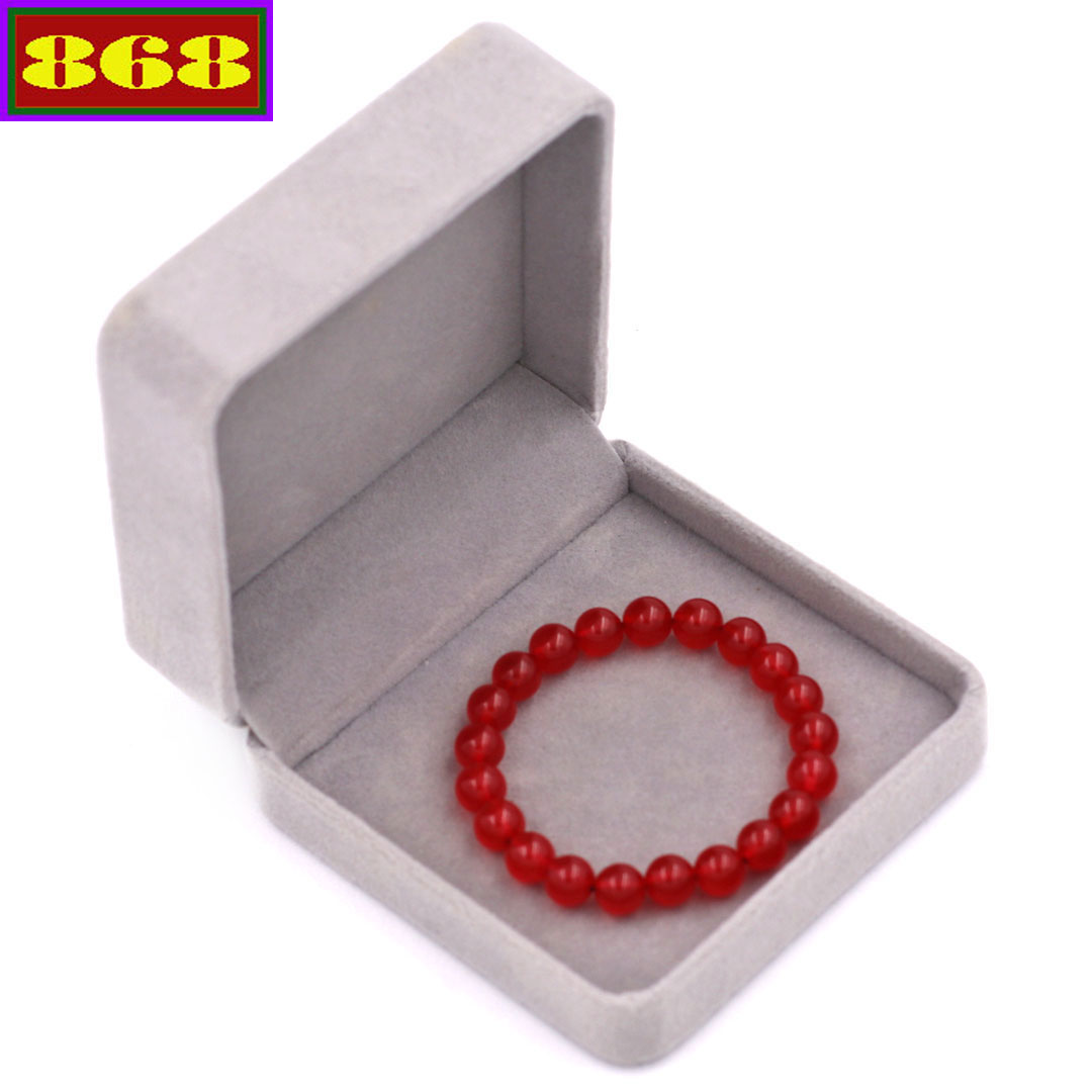 Vòng Chuỗi tay đá Thạch anh đỏ 8 ly kèm hộp nhung - Hợp mệnh Hỏa, Thổ