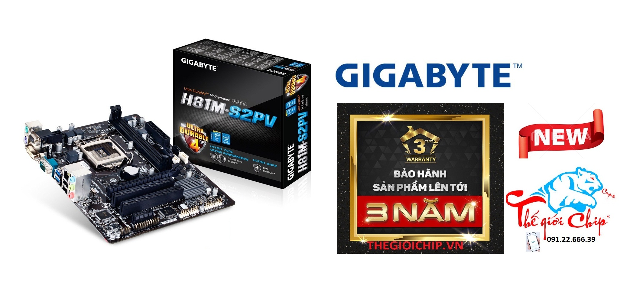 [HCM]Bo Mạch Chủ (Mainboard) Gigabyte H81M-S2PV (CTY Box-3 Năm)
