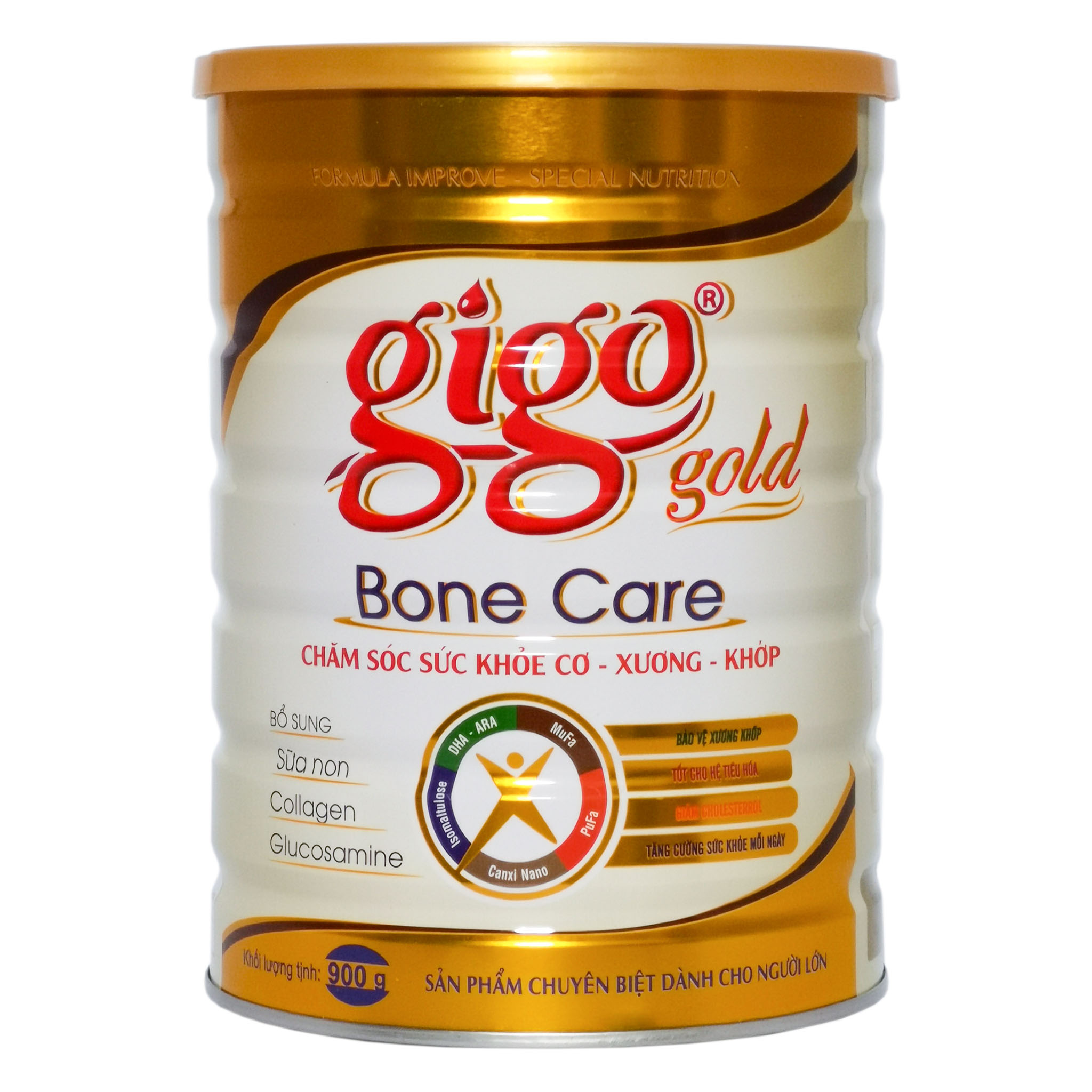 Sữa Bột Gigo Gold Bone Care Hộp 900g (Chăm sóc sức khỏe CƠ-XƯƠNG-KHỚP)