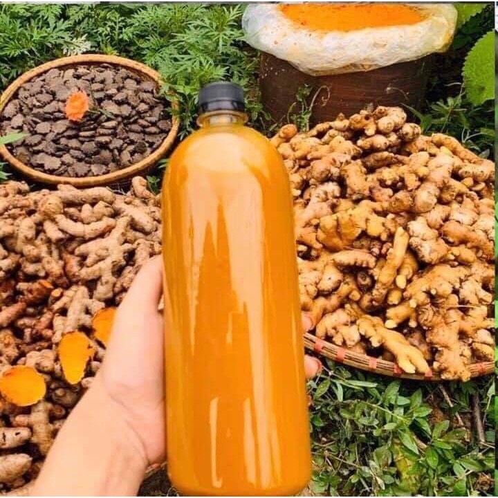 1 lít Ruou Gừng Nghệ Hạt gấc hạ thổ