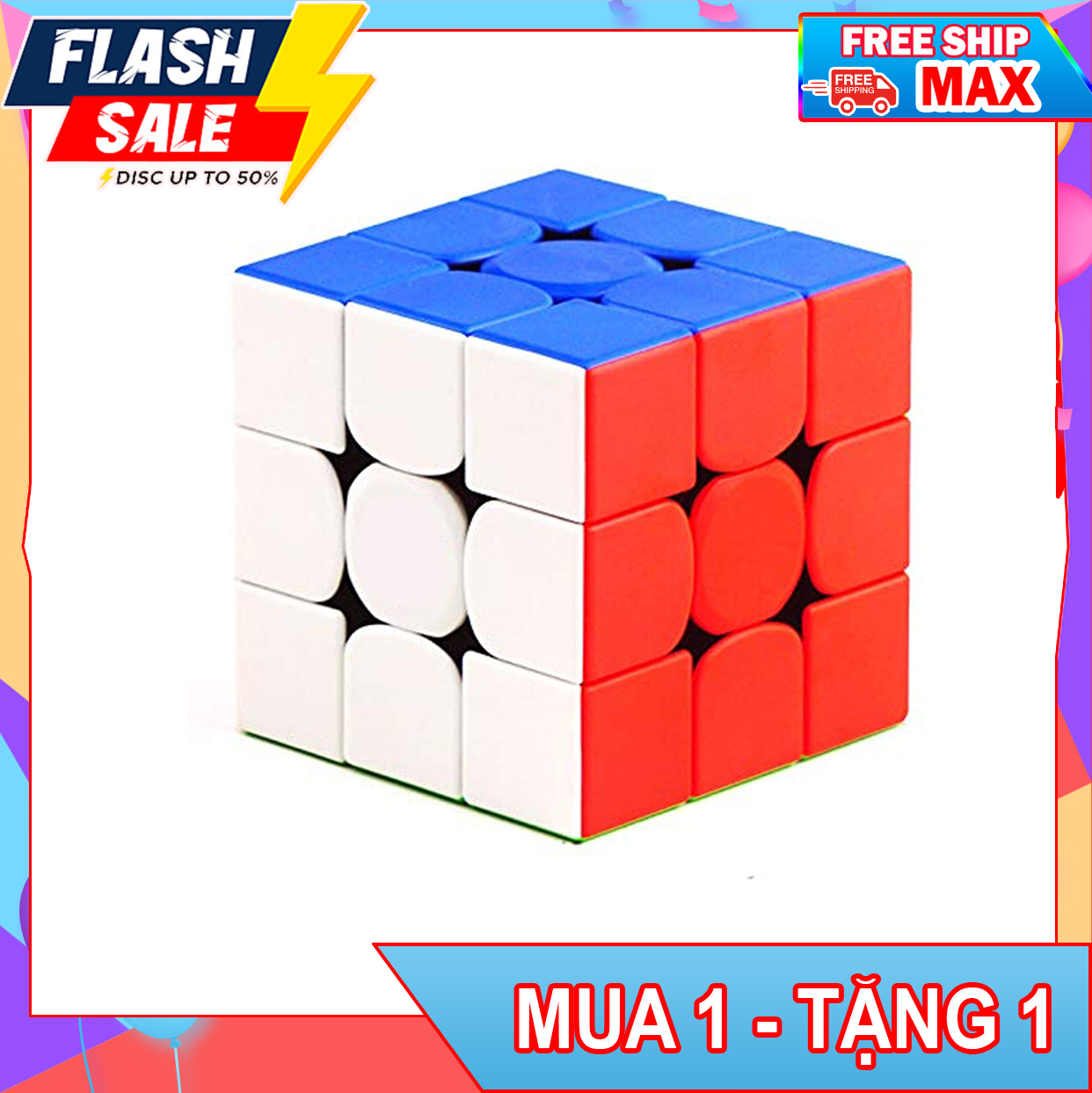 Rubic 3x3 Nam Châm Stickerless - Rubik 3x3 MoYu 3M - RUBIK nam châm