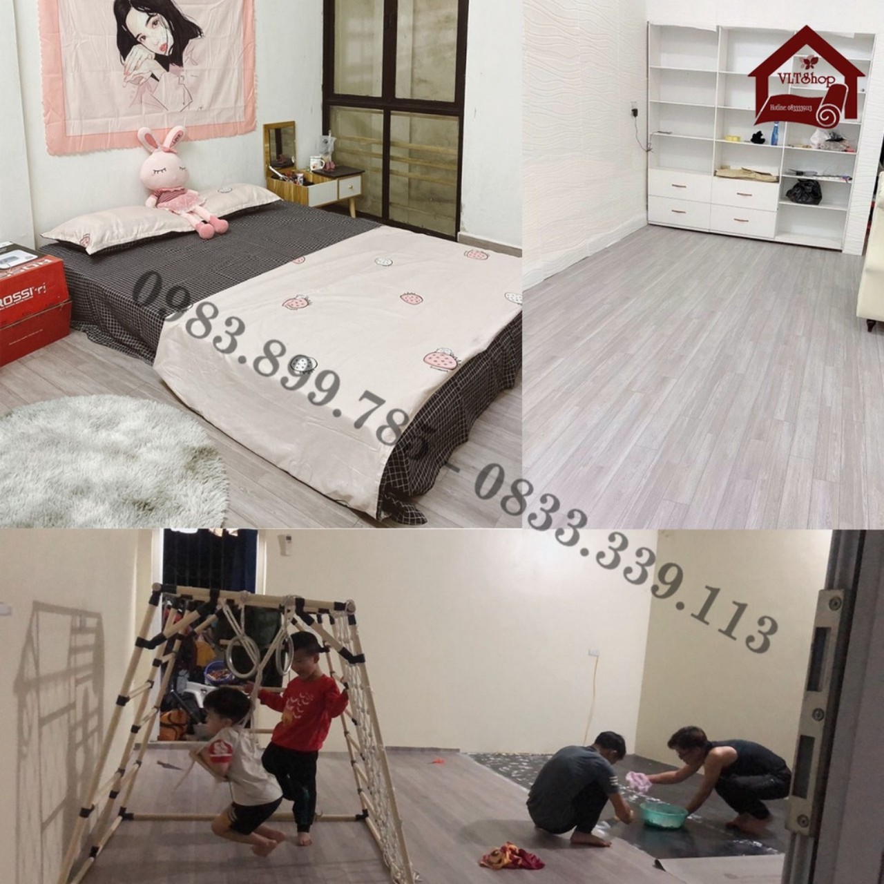 [HCM] [1mx1m] THẢM NHỰA TRẢI SÀN VÂN GỔ NHÁM 0.5MM