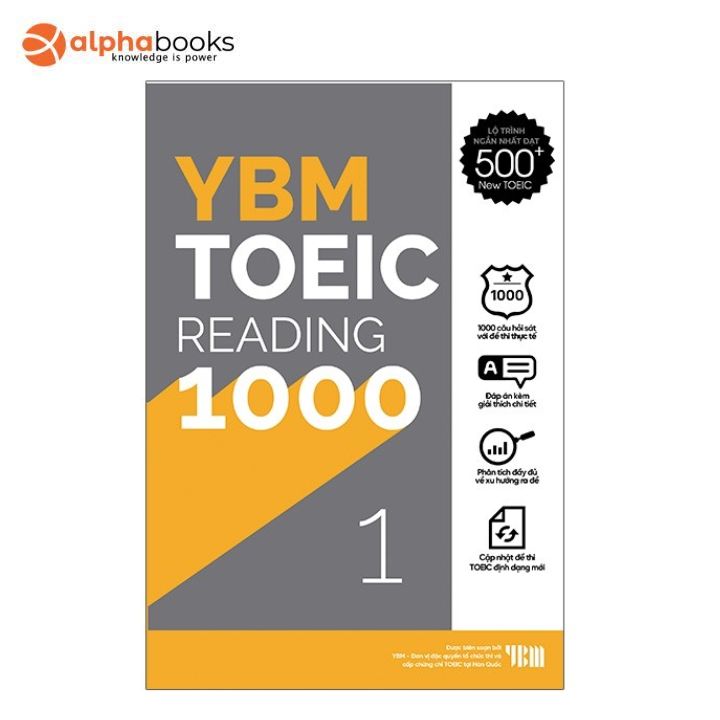 Sách Mới Alphabooks - YBM Actual Toeic Tests RC 1000 - Vol 1