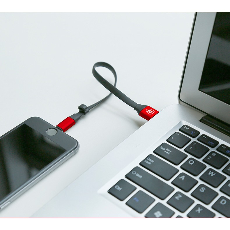 Cáp Sạc iPhone Baseus 23cm ✓Siêu Tiện Lợi ✓ 2 Trong 1 cho iPhone iPad Android