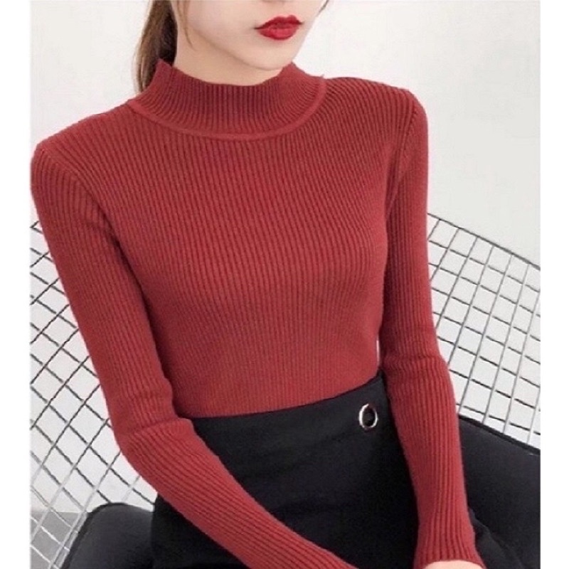 ✒☬✗  [Freeship] Áo Len Tăm Cổ Ba Phân Dày Dặn Mềm Mịn