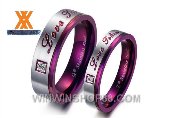 Nhẫn cặp Love Token N68 (màu tím)