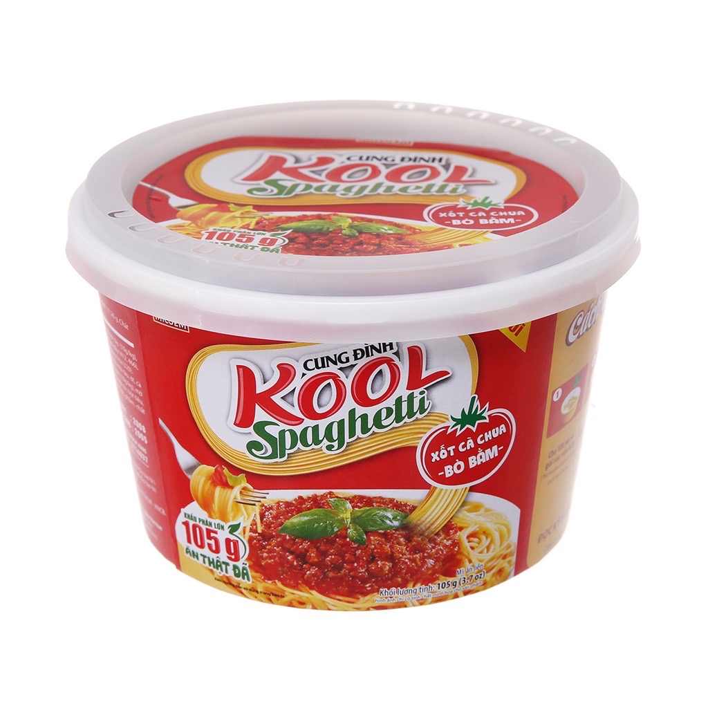 Mì trộn Cung Đình Kool Spaghetti 105g (1 bát ,5 bát)