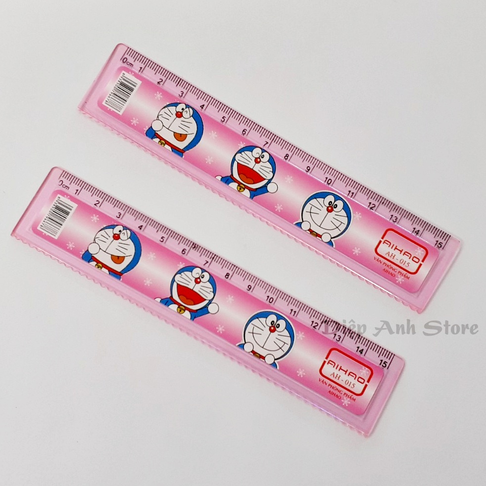 Thước kẻ 15cm Doraemon (Xanh-Vàng-Hồng)