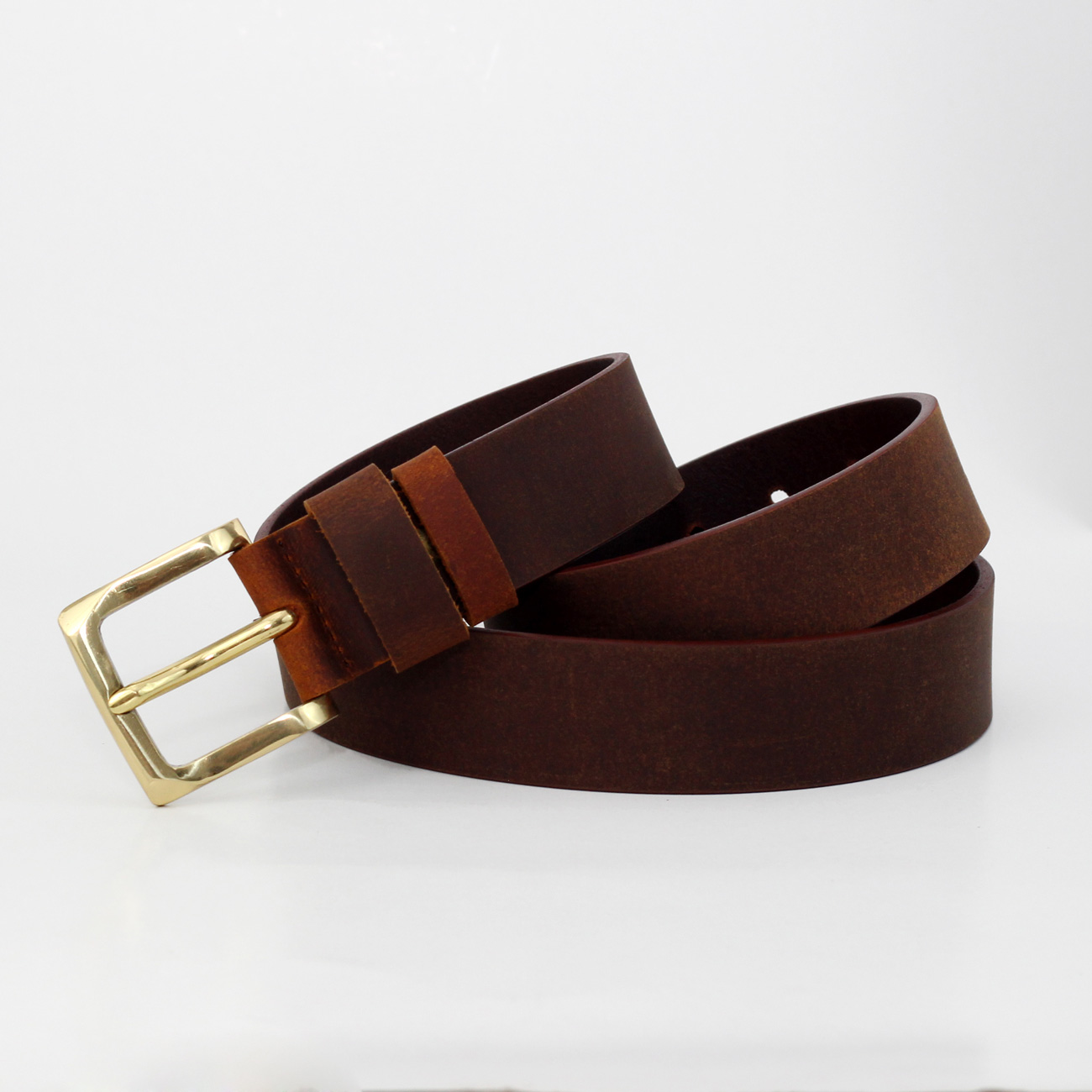 Thắt lưng da bò sáp khóa đồng AT Leather S4K-03