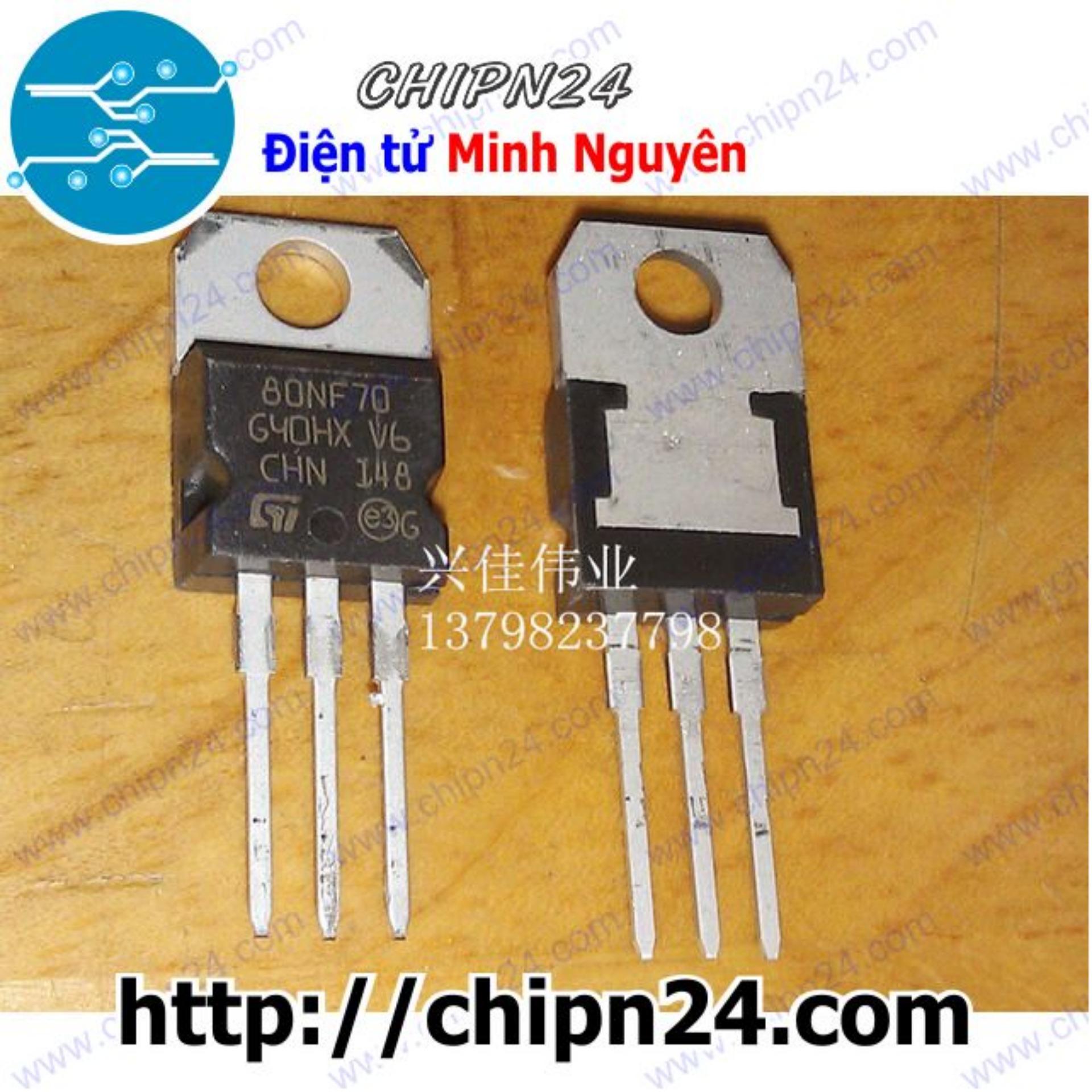 [1 con] (KT1) Mosfet 80NF70 TO-220 80A 70V Kênh N (STP80NF70)