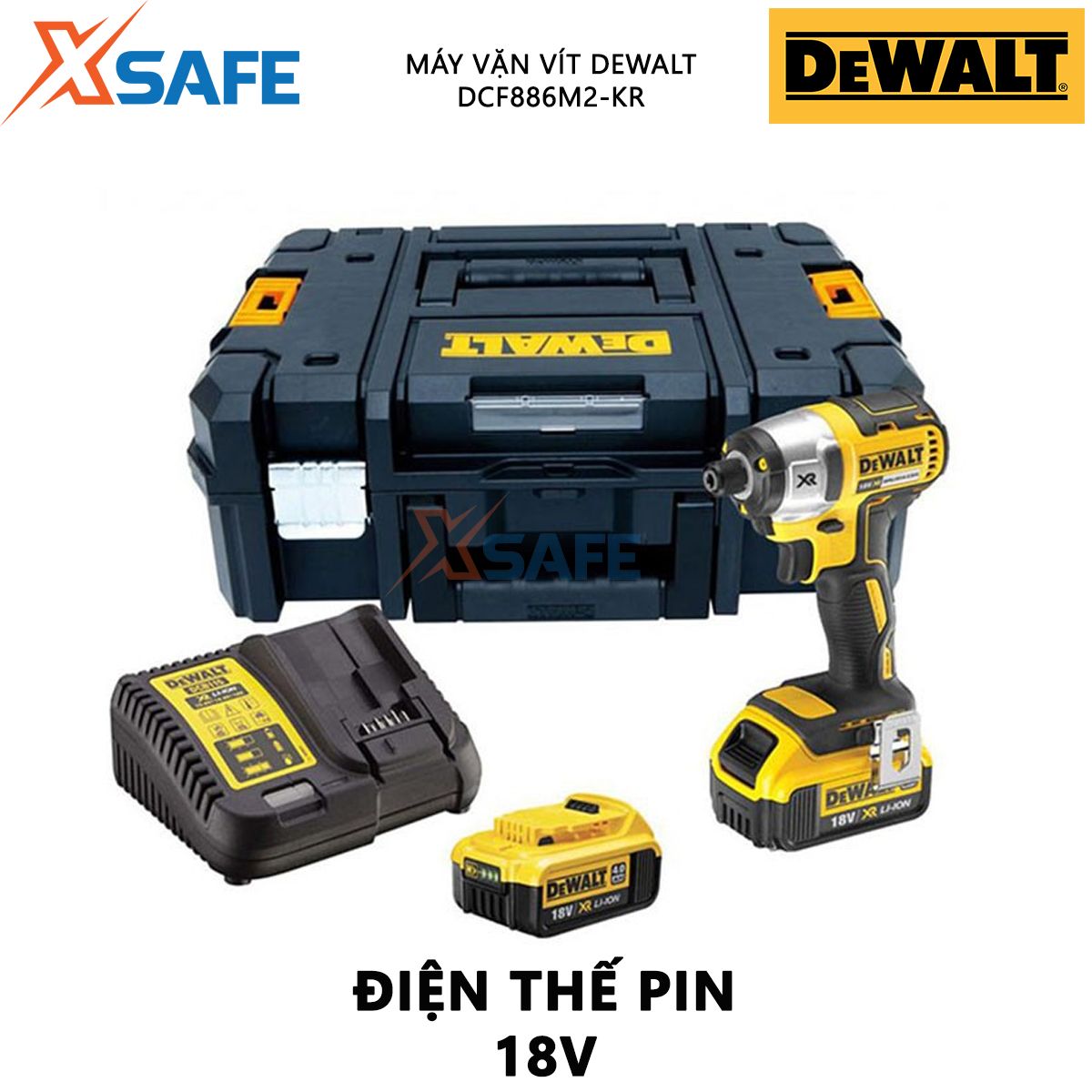 Electric screwdriver battery DeWalt dcf886m2-kr ratcheting screwdriver hand power generation battery 18V, force the maximum 165nm, no-load speed 0-2.800 rpm/min fitted for scooters, cars, truck [xsafe] [Xtool]