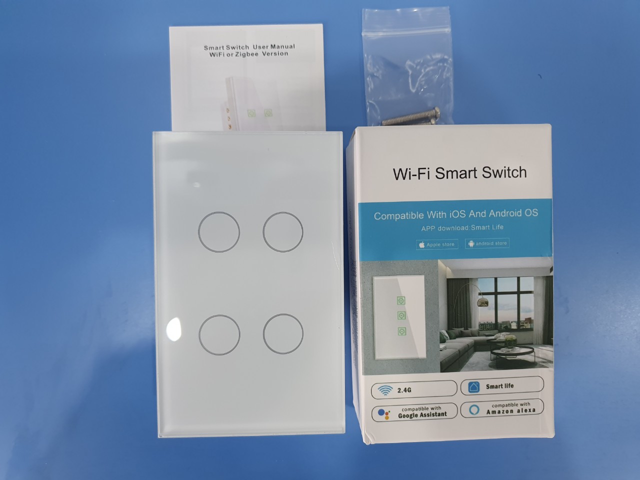 Công Tắc Thông Minh Tuya 4 Nút Kết Nối Wifi