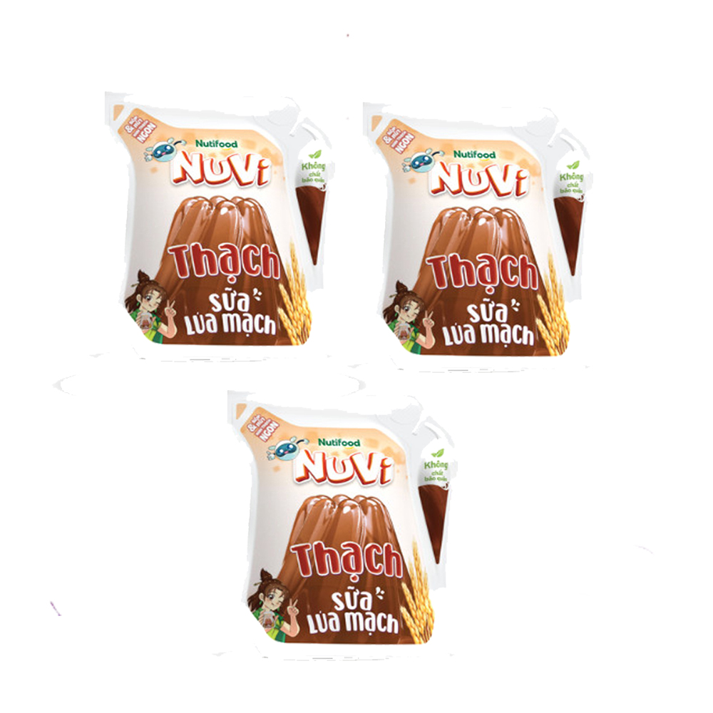 Thùng 24 Túi NuVi Thạch Sữa Lúa Mạch 110 ml NVT110 - NUTIFOOD