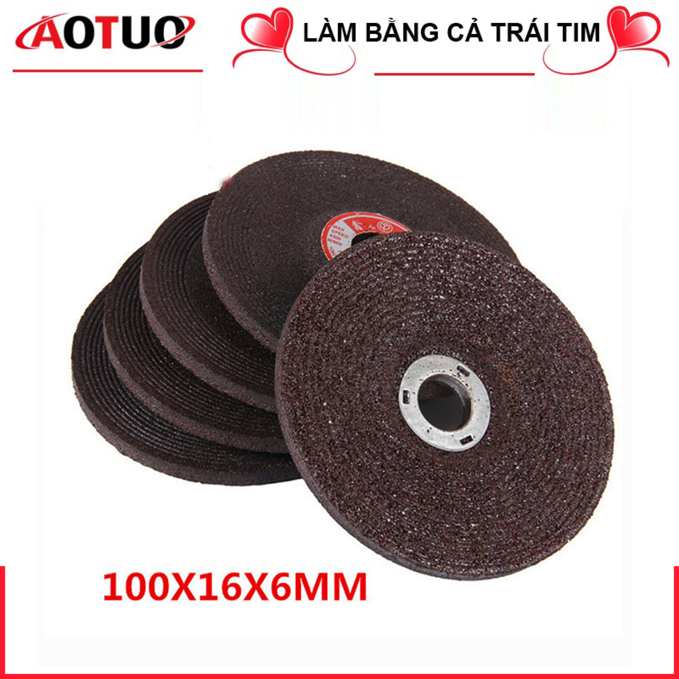 AOTUO Đĩa Mài Đánh Bóng Kim Loại, Thép không gỉ cỡ 100 * 6 * 16