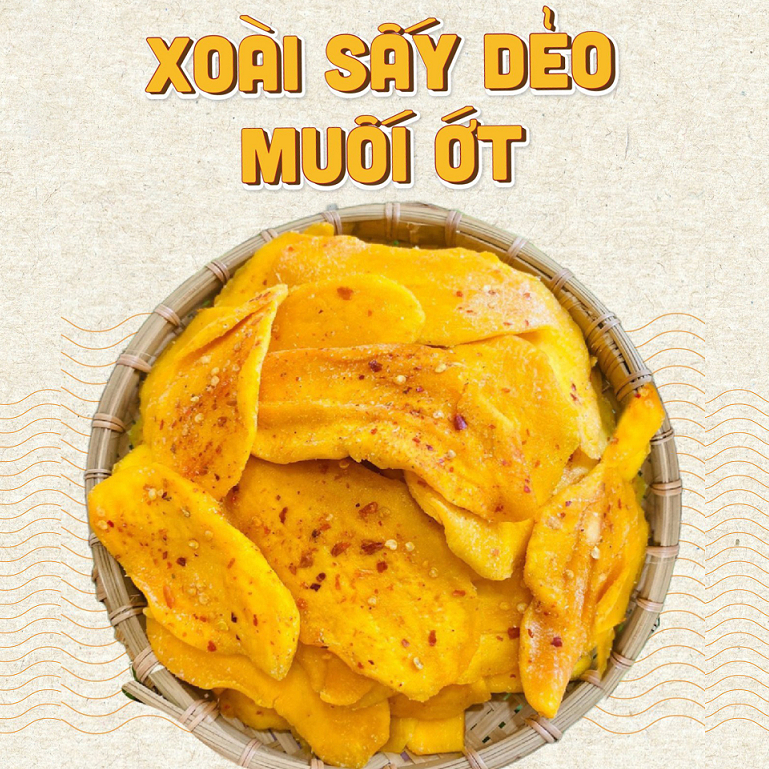 1KG Xoài Sấy Dẻo Muối Ớt - MAXIFOOD