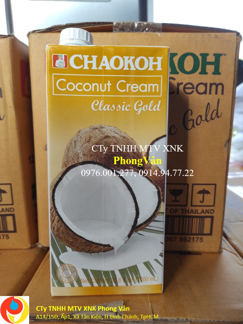 (HCM) Cốt dừa Thái LanChaokoh hộp 1 lít  ( thùng 12 hộp)