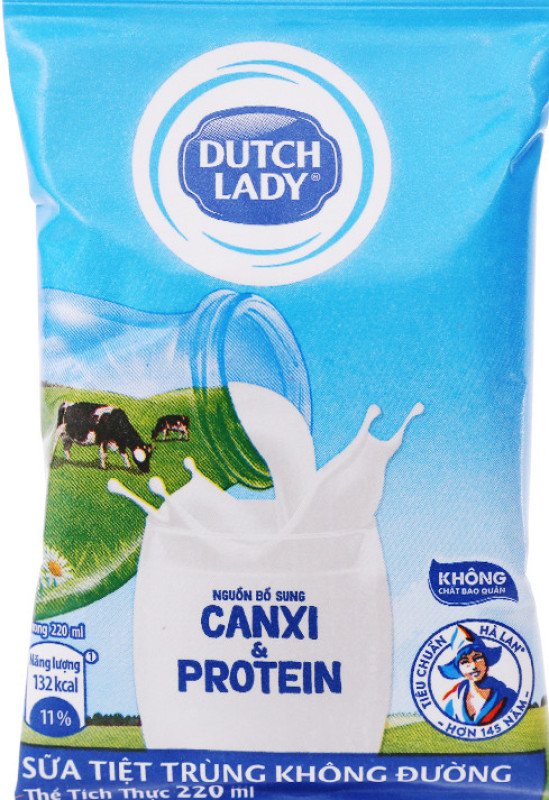 [HCM]sữa tiệt trùng KHÔNG ĐƯỜNG Dutch Lady Canxi & Protein 220ml