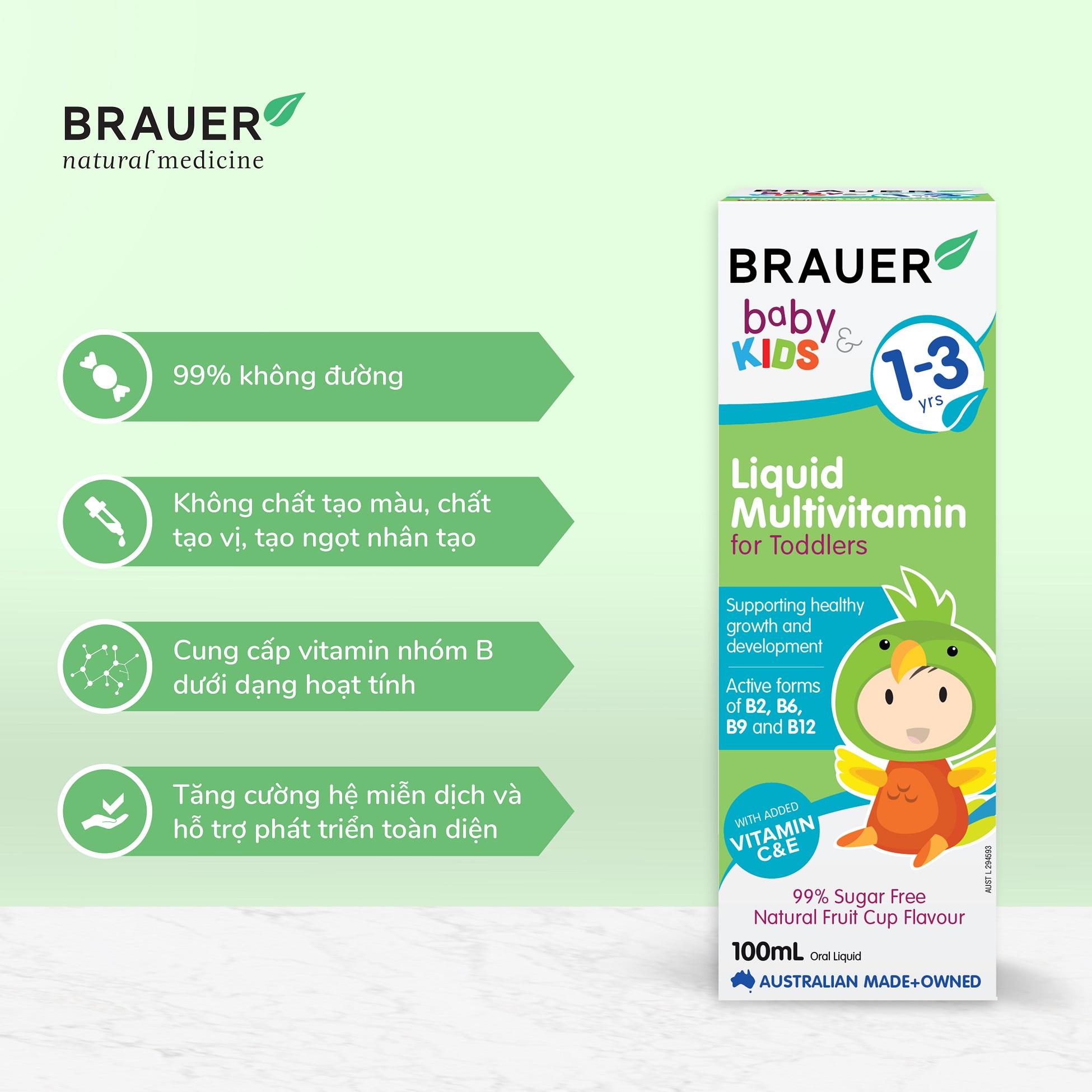 Kết quả hình ảnh cho vitamin tá»ng hợp brauer 100ml