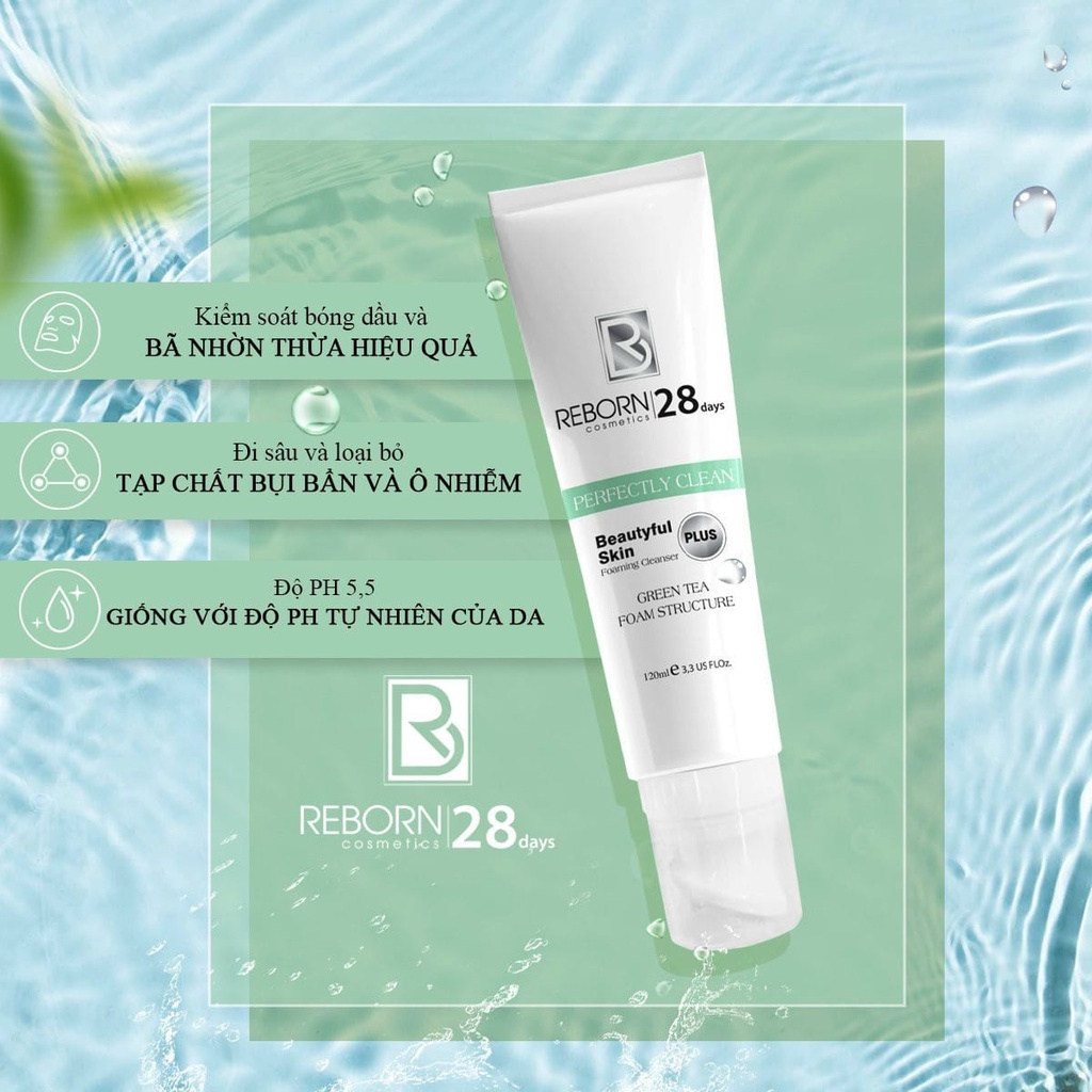 Sữa Rửa Mặt Reborn Trà Xanh Plus - Mẫu Mới