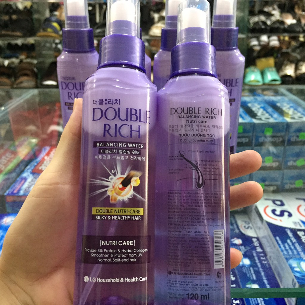 Xịt dưỡng tóc mềm mượt Double Rich Chai lớn 250ml ( Màu Tím)(màu vàng)
