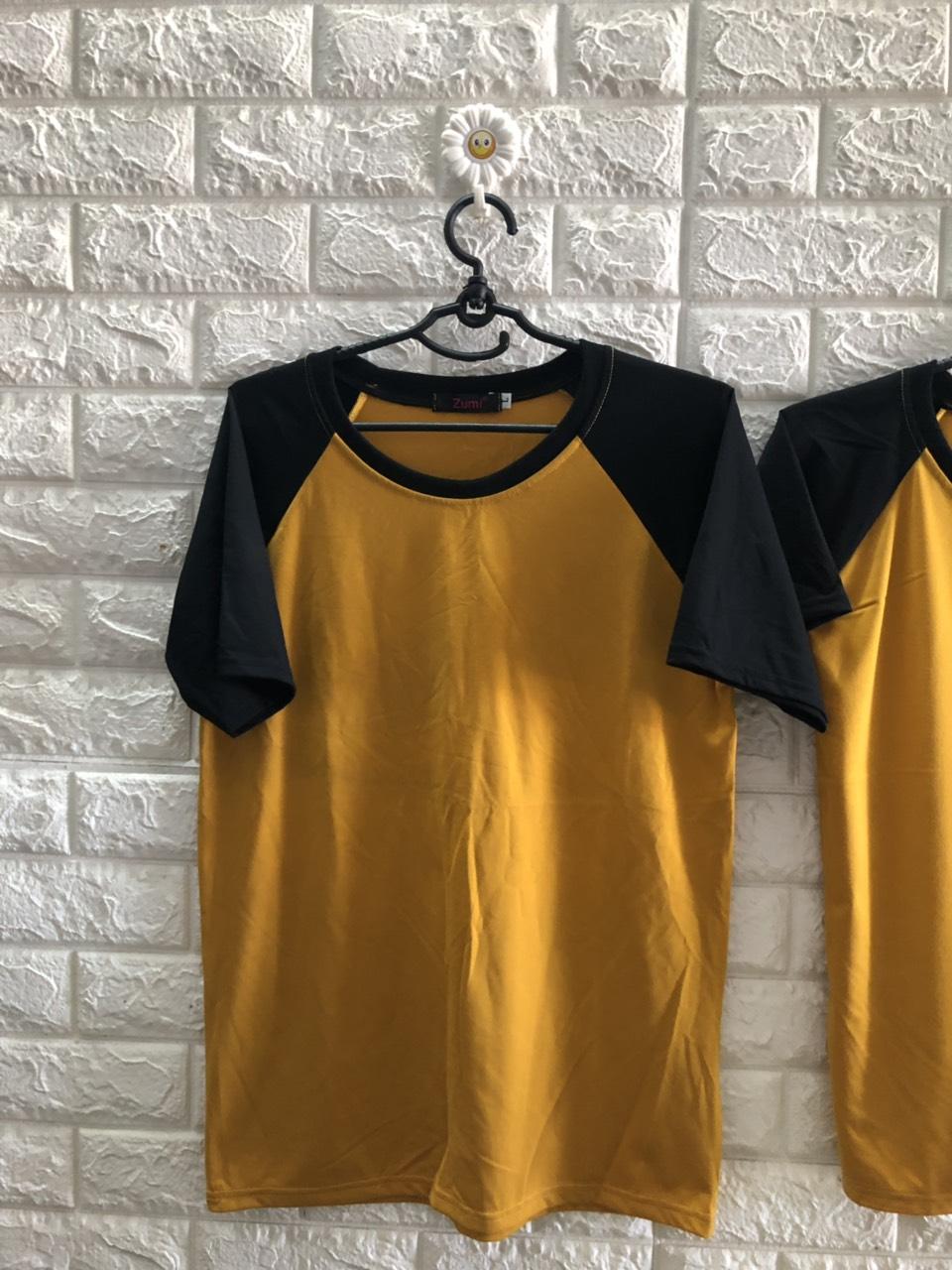 [HCM]Áo thun nam nữ raglan tay đen thun siêu mịn ảnh thật