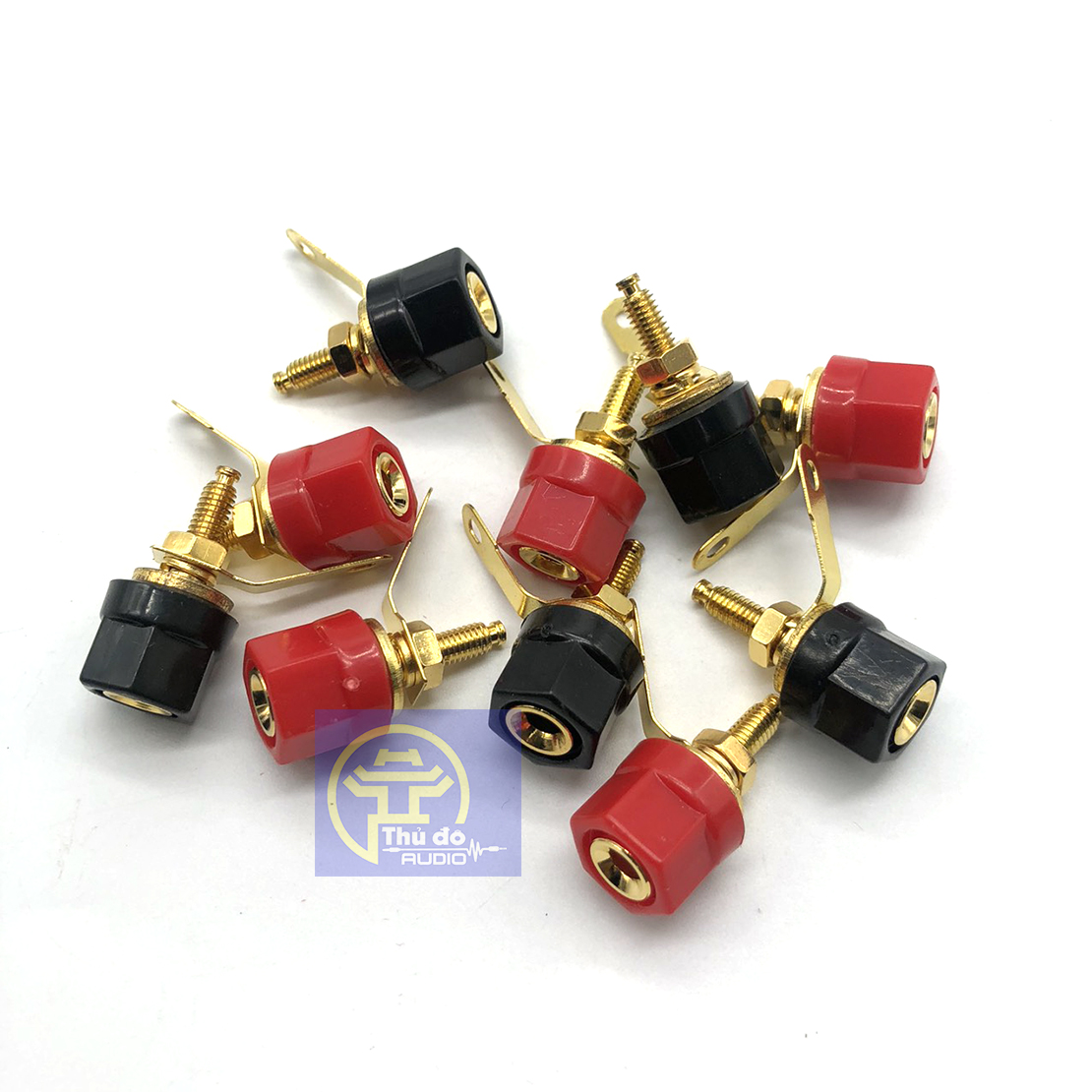 10 cái Cọc loa đơn đỏ đen loại tốt