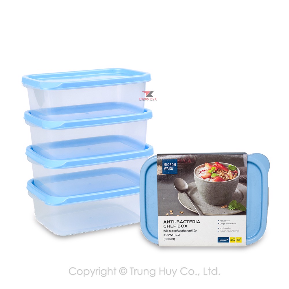 Bộ hộp nhựa 600ml 4 món - 6072/4 - Micron Ware