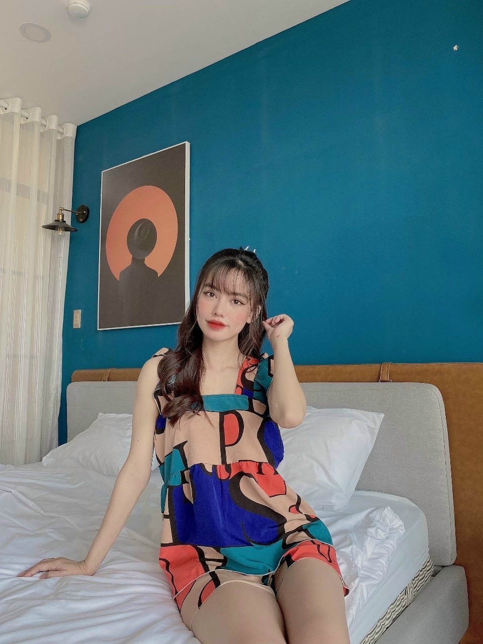 Bộ đồ tiểu thư lụa sattin mặc ở nhà tp155