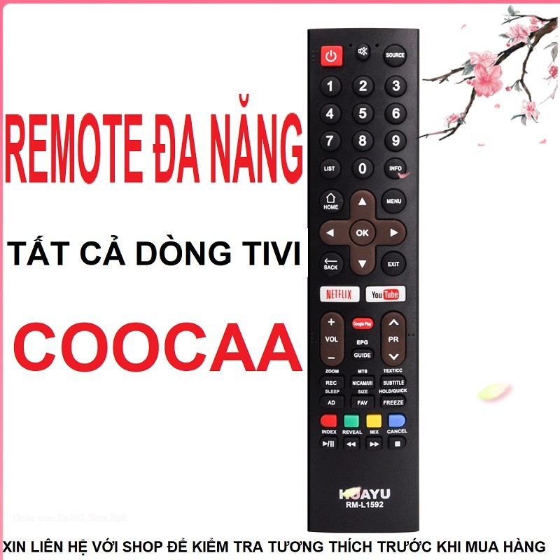 Remote điều khiển tivi COOCAA smart RM-L1592 (Đen - Dùng cho tất cả các dong COOCAA) [Cam kết chất lượng, BH 6 tháng]