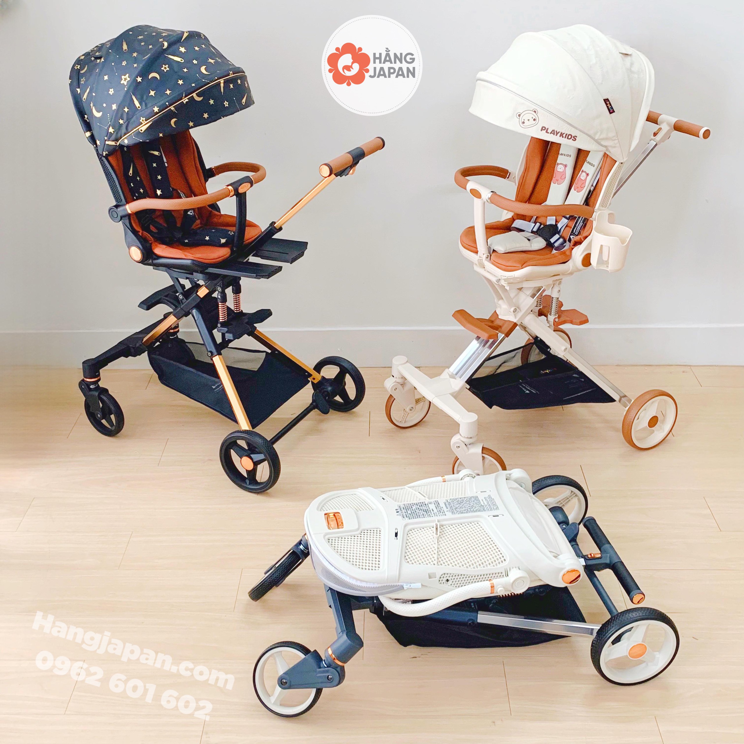 Xe đẩy playkids x6-4 cho bé 1m+ 2 chiều với 3 tư thế ngả