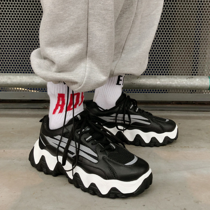 Giày thể thao nam sneaker Tăng 5cm chiều cao Phản Quang TAIKI Kiểu Dáng Mạnh Mẽ Cực Kì Ngầu - GN100 giá rẻ