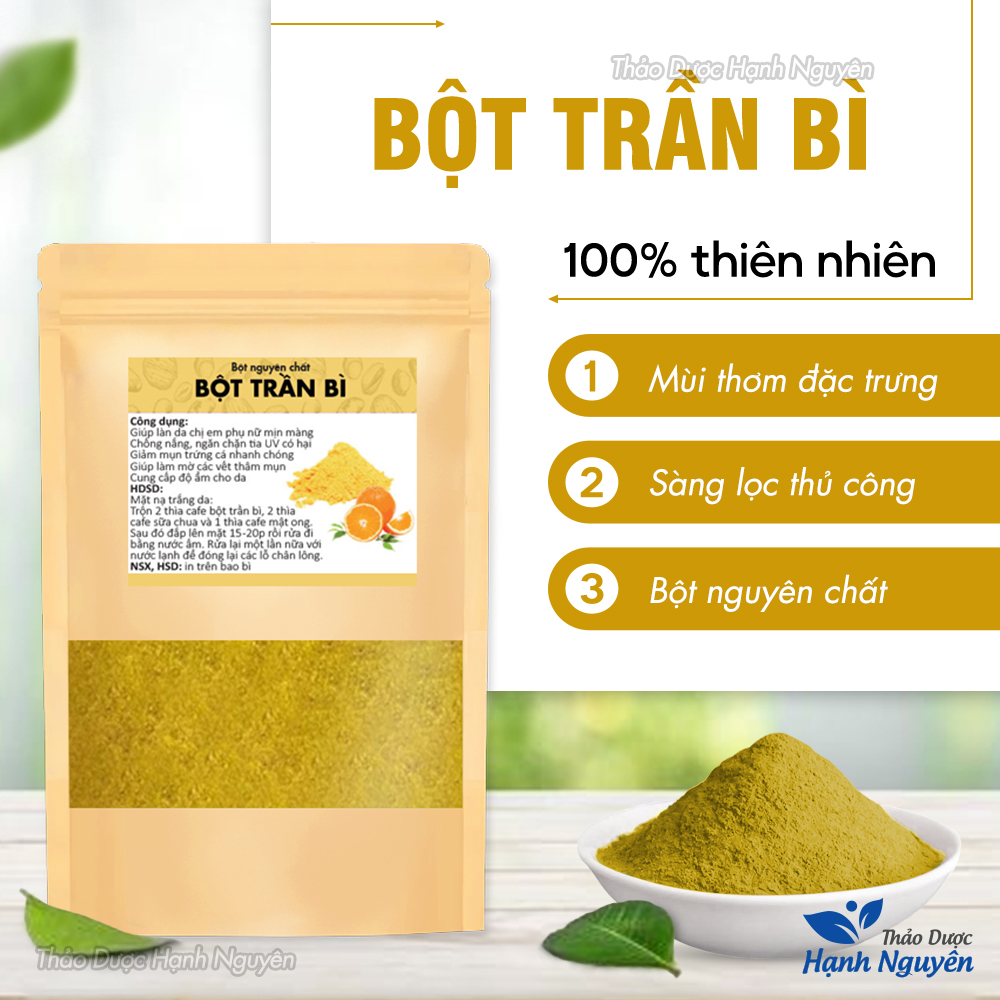 Bột trần bì 1kg, bột vỏ quýt, nguyên chất, đắp mặt nạ dưỡng da, mờ thâm, dưỡng trắng da