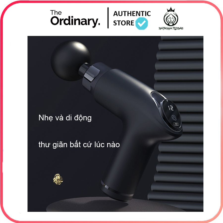 Hồ Chí Minh Máy massage cầm mini tay Fascial Gun cao cấp 4 đầu 12 chế độ rung - Súng massage toàn thân giảm căng cơ nhức mỏi vai gáy