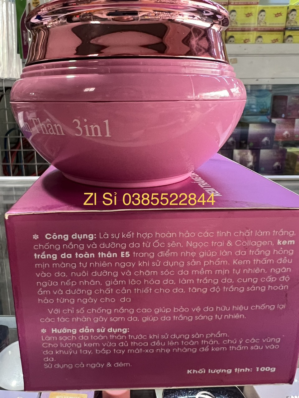 Kem trắng da toàn thân 3in1 E5 hộp 100g