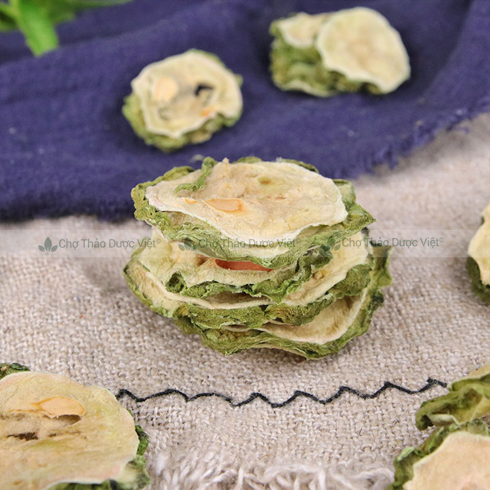 Mướp đắng khô 100g, khổ qua, thái lát mỏng, thơm, hỗ trợ tiểu đường, hạ mỡ máu, mát gan, detox