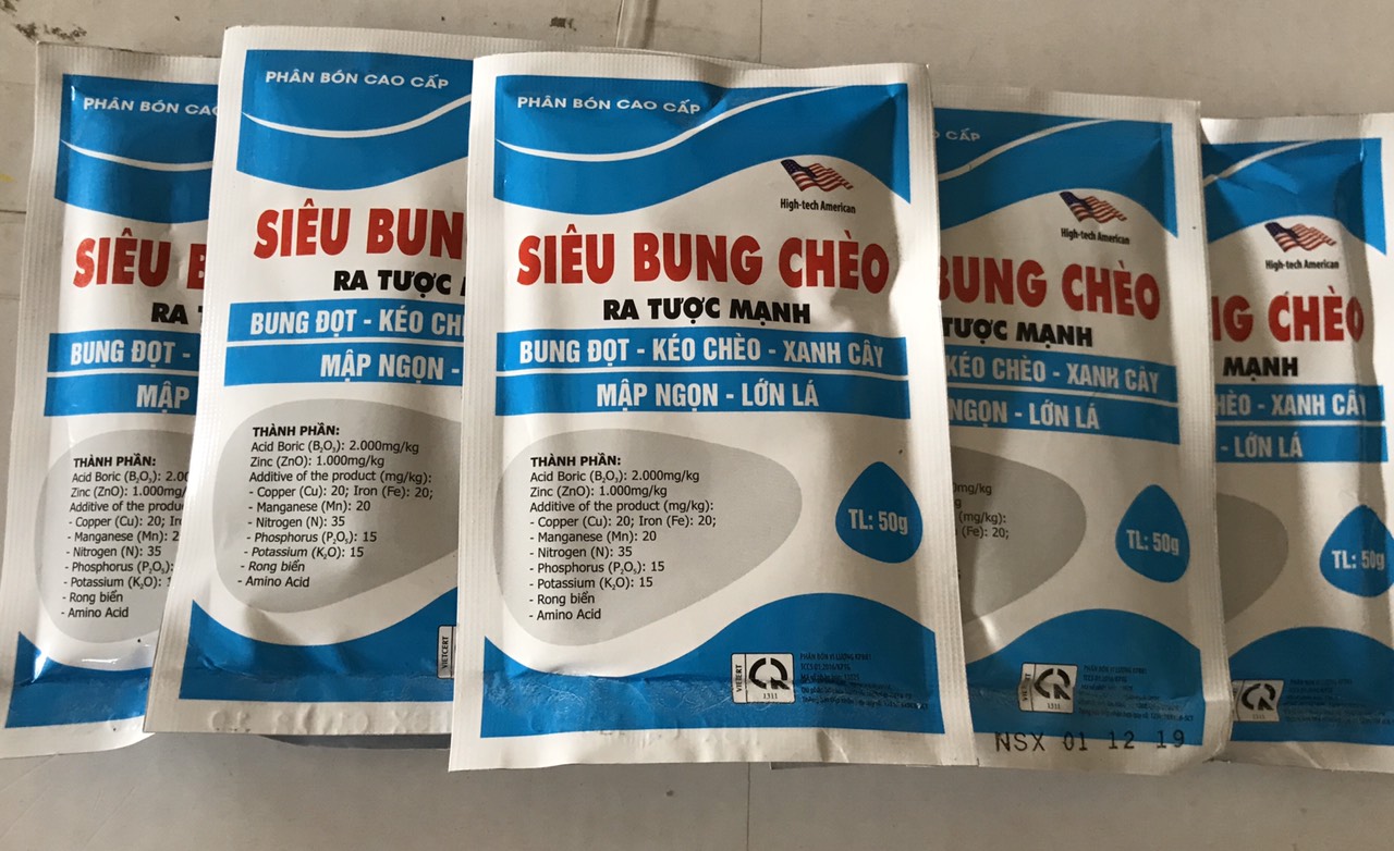 Phân bón lá cao cấp SIÊU BUNG CHÈO - Gói 50g