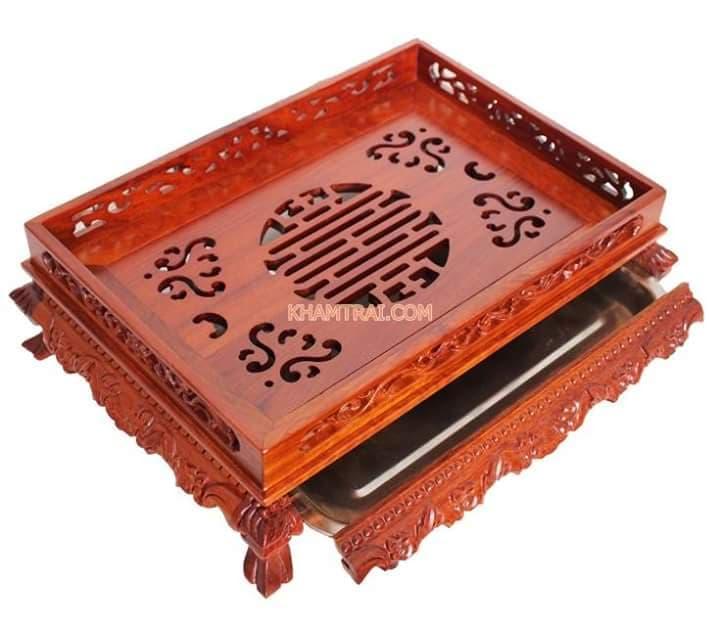 High Quality Wooden Tea Tray with Handcrafted Patterns