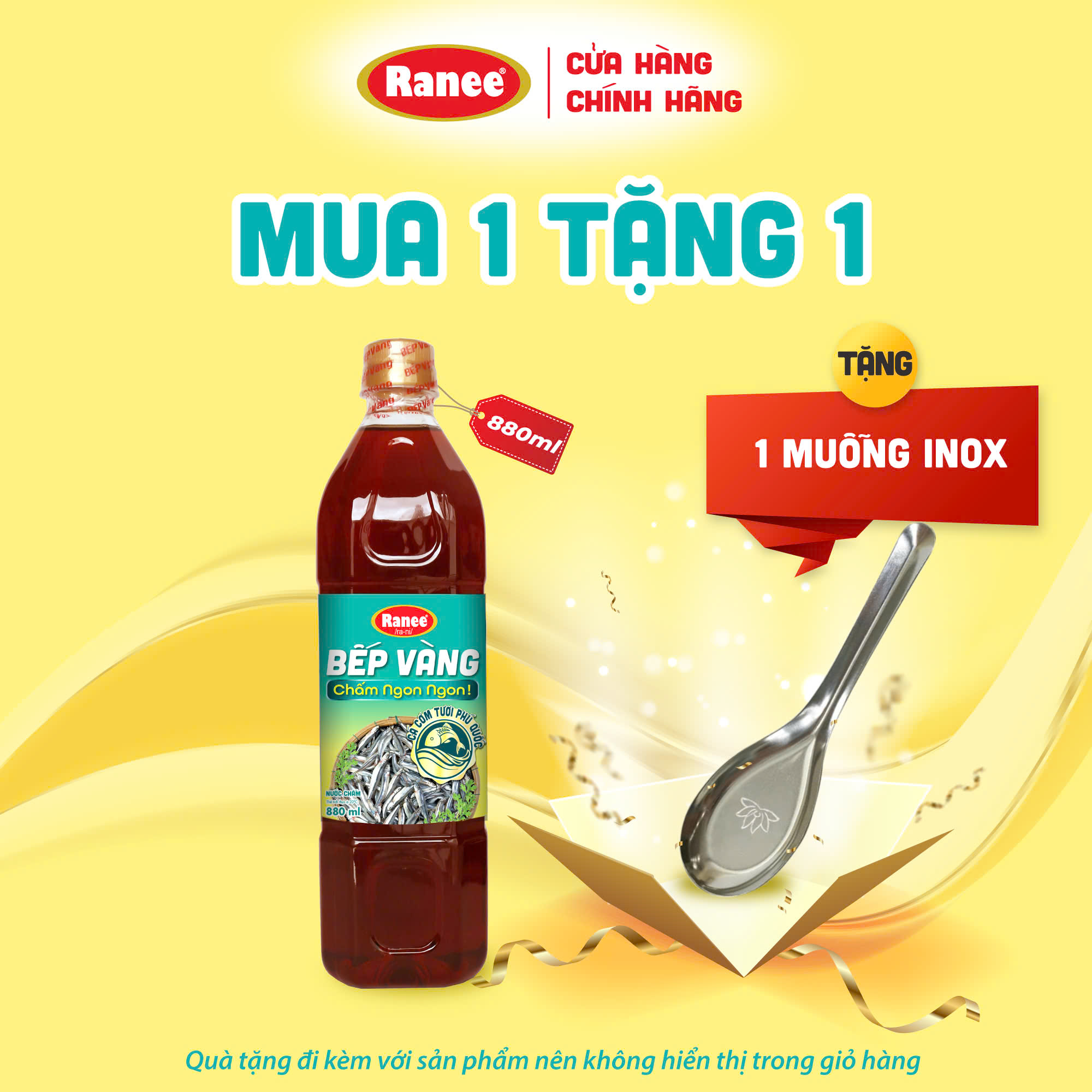 {Đơn 199k tặng hộp bơ -399k tặng vá gỗ} Nước chấm Cá Cơm Bếp Vàng siêu tiết kiệm 880ml