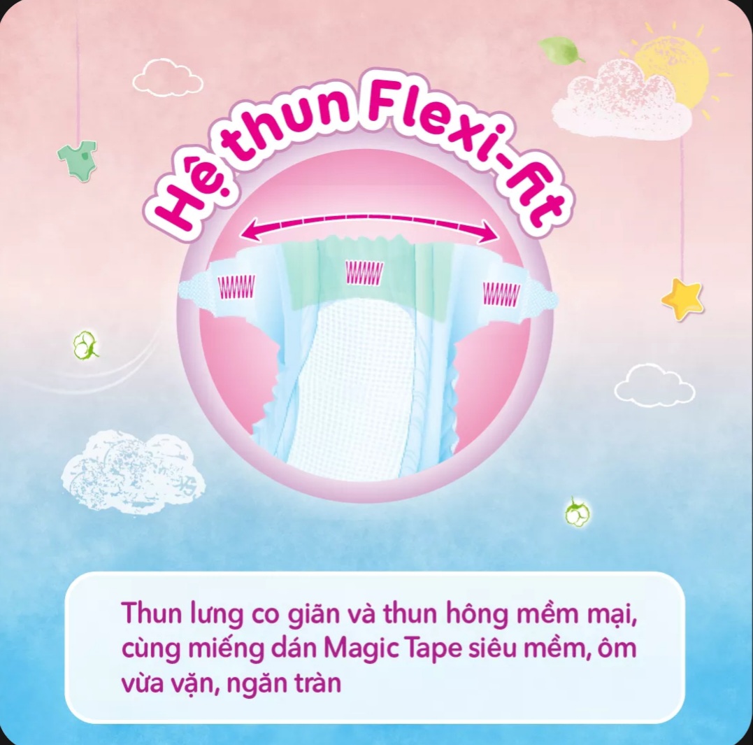 Tã dán Bobby size M 46 miếng hoặc M 76 miếng (6 - 11 kg), L 68 miếng (9-14kg)