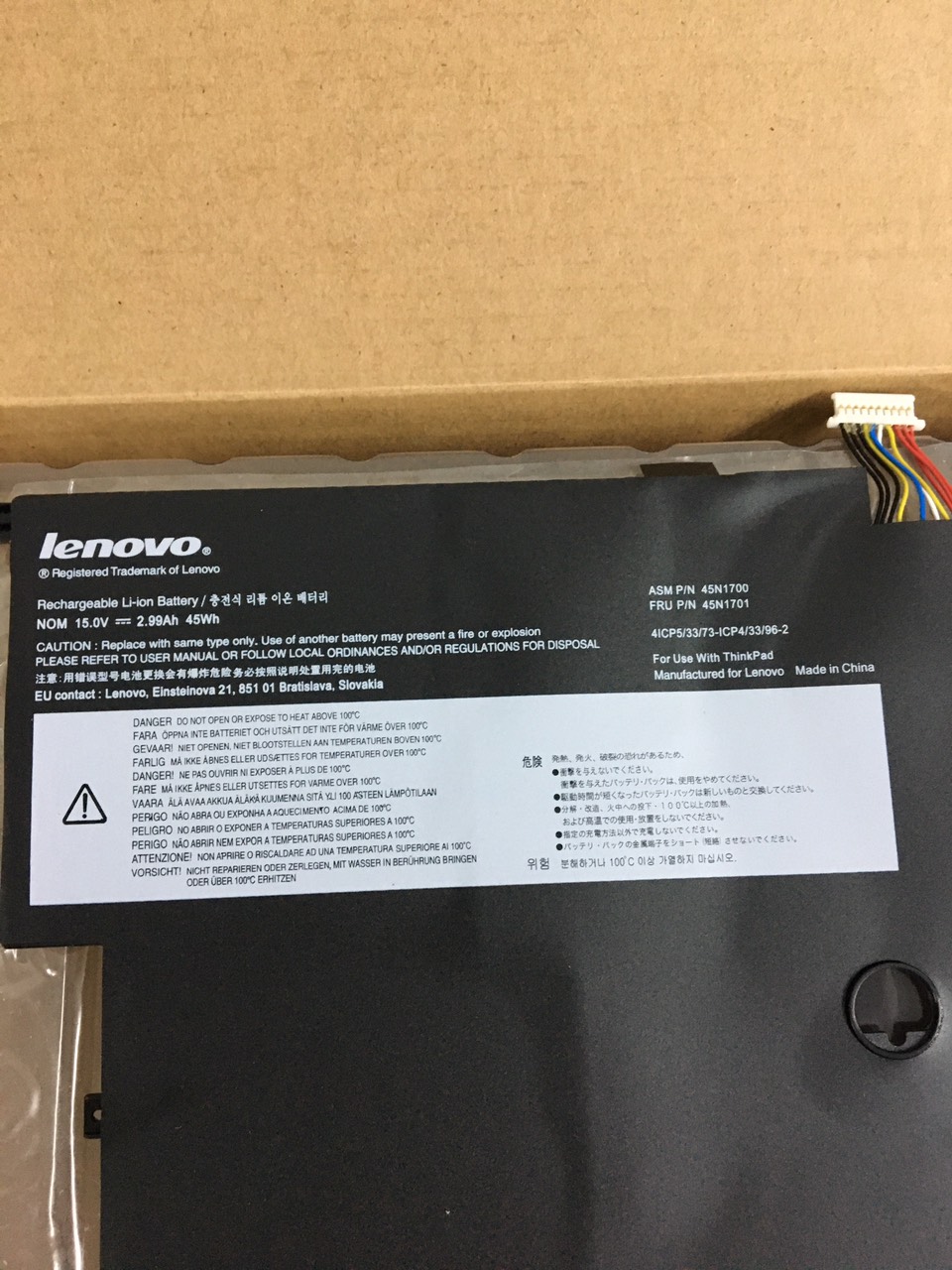 Pin Laptop Lenovo ThinkPad X1 Carbon Gen 2 (45N1700) ZIN
