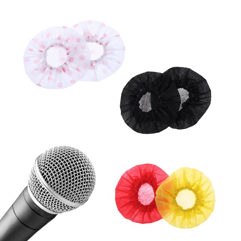 PanPan 10/50Pair Disposable Non-woven Microphone Cover Removal Windscreen Protective Mic Cap Pad for KTV Karaoke