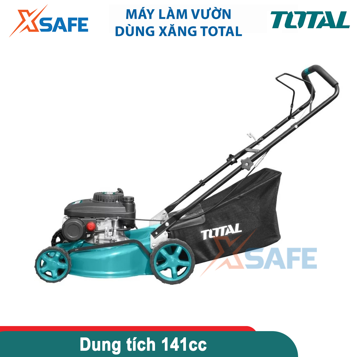 Máy cắt cỏ đẩy tay chạy xăng TOTAL TGT141181 máy làm vườn công suất 3Kw dung tich 141cc