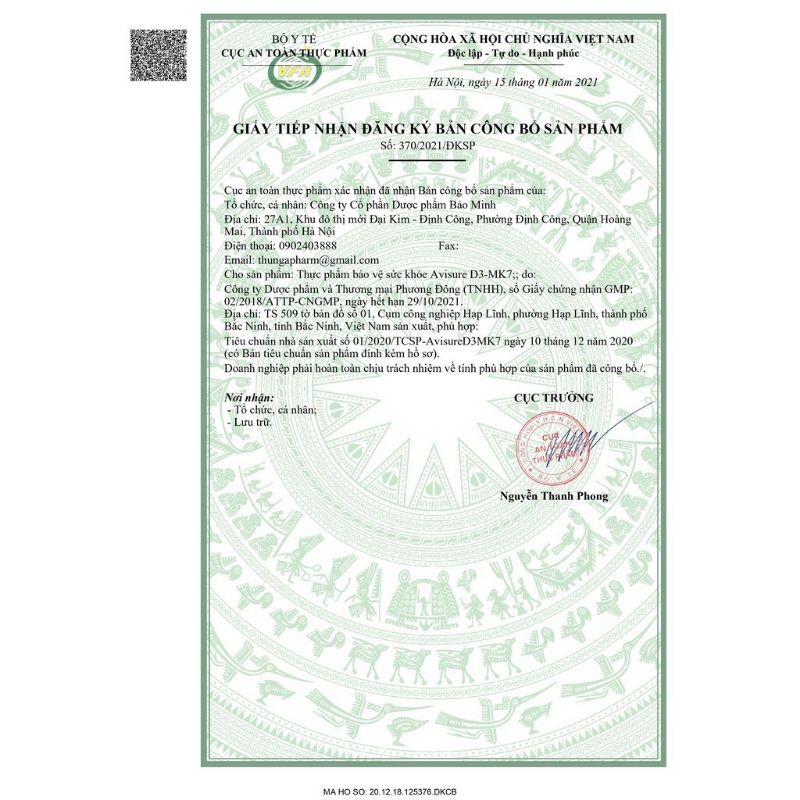 Vitam D3 Mk7 Drops Avisure 20ml chính hãng