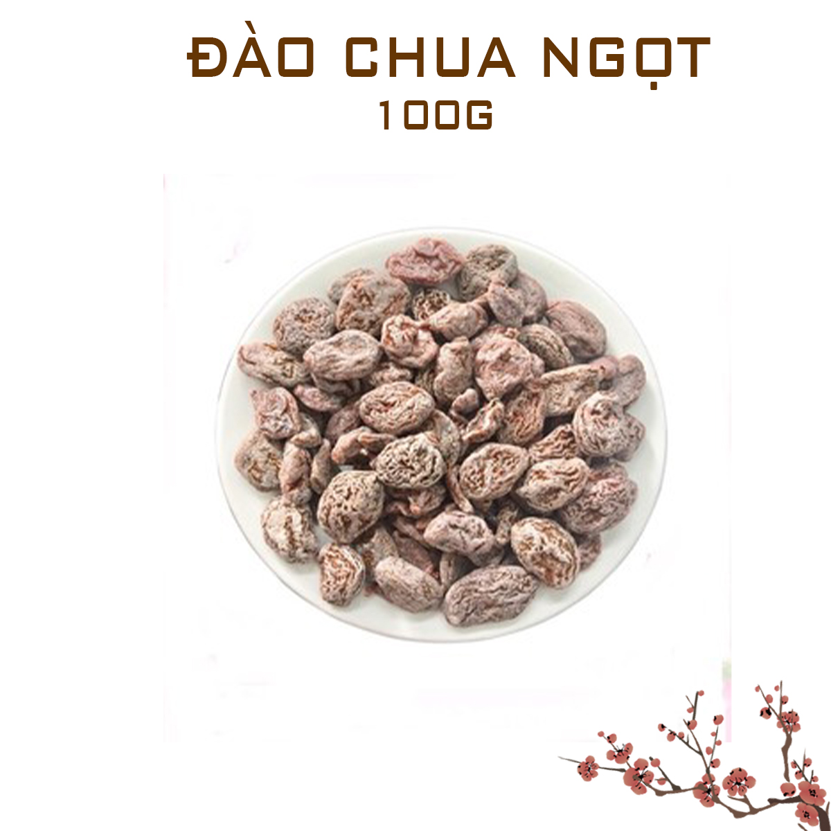 Ô mai đào chua ngọt, xí muội đào chua ngọt, đào không hạt chua ngọt, dẻo thơm