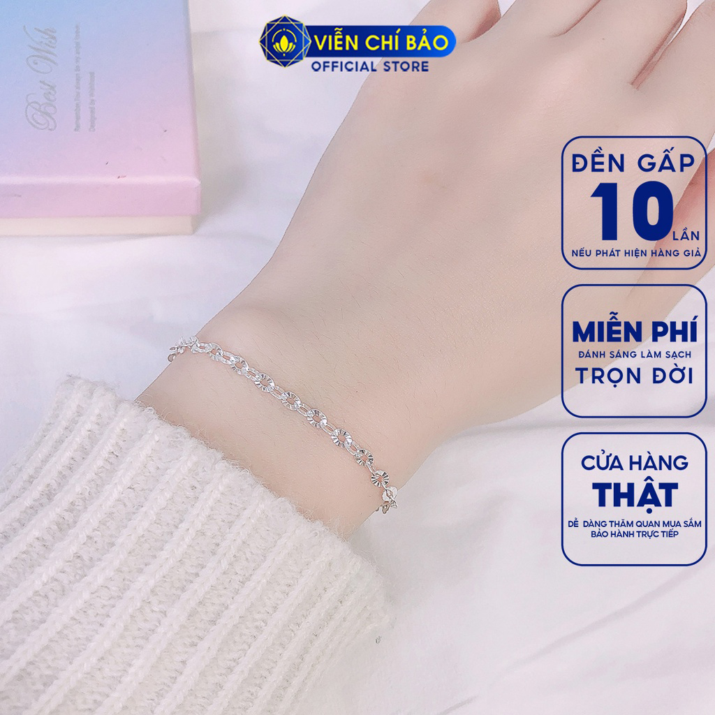 Lắc tay bạc nữ Hoa nhí, vòng tay nữ bạc 925 thời trang trẻ trung cá tính thương hiệu Viễn Chí Bảo L400186