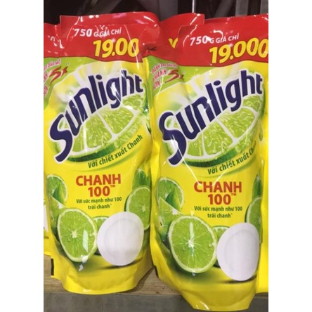 Nước rửa chén Sunlight Chanh 100 túi 750g